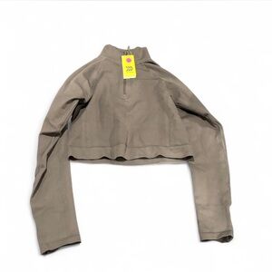 All‎ In Motion Womens's Gray Cropped 1/4 Zip Pullover Athletic Top - Size M